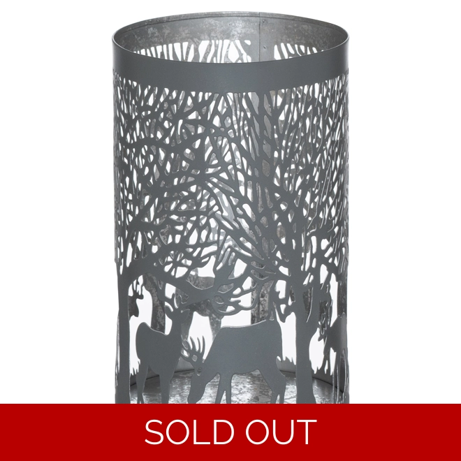 product Image for Large Silver And Grey Glowray Stag In Forest Lantern